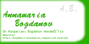 annamaria bogdanov business card